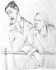  Caricatura de Lytton Strachey y Clive Bell
